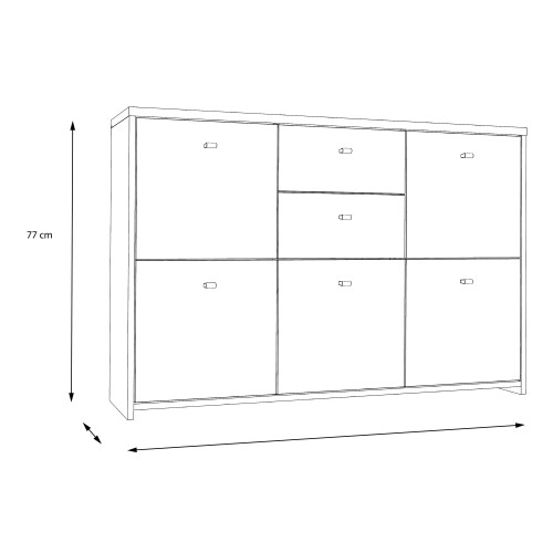 Beile Sideboard 5 Doors 2 Drawers In Artisan Oak And White