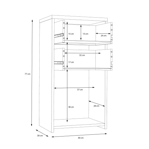 Beile Storage Cabinet 1 Door 2 Drawers In Dark Grey Concrete