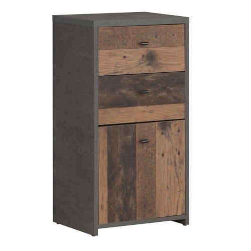 Read more about Beile storage cabinet 1 door 2 drawers in dark grey concrete