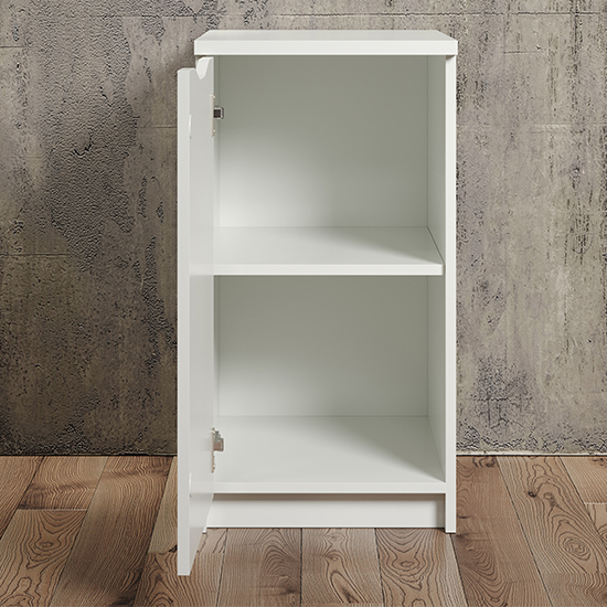 Beile Wooden Desk Container With 1 Door In White_3