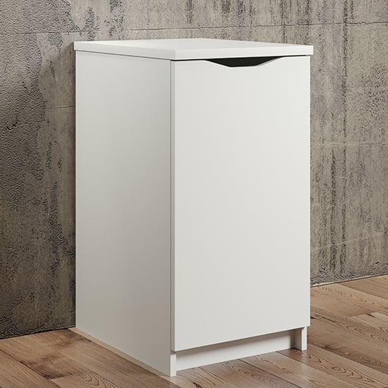 Product photograph of Beile Wooden Desk Container With 1 Door In White from Furniture in Fashion