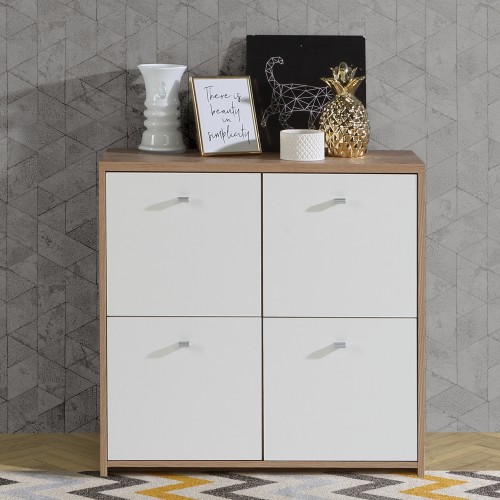 Read more about Beile wooden sideboard 4 doors in artisan oak and white