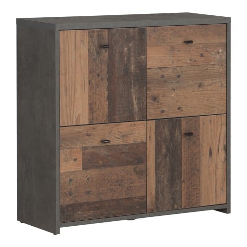 Read more about Beile wooden sideboard 4 doors in dark grey and concrete