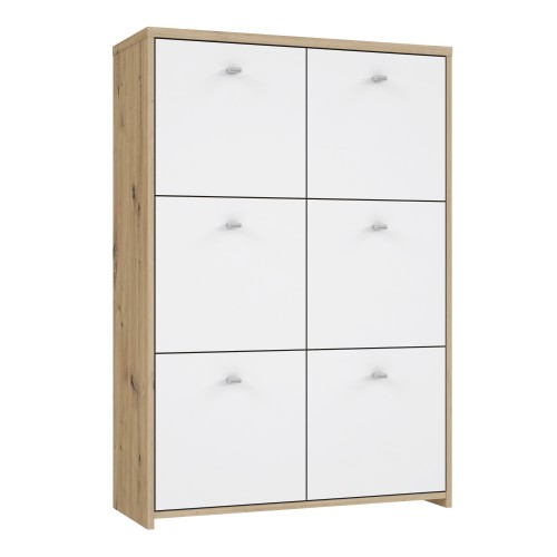 Beile Wooden Sideboard 6 Doors In Artisan Oak And White
