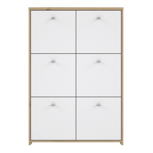 Beile Wooden Sideboard 6 Doors In Artisan Oak And White