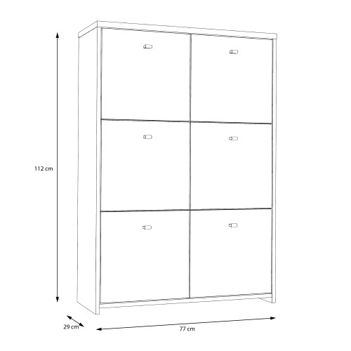 Beile Wooden Sideboard 6 Doors In Artisan Oak And White