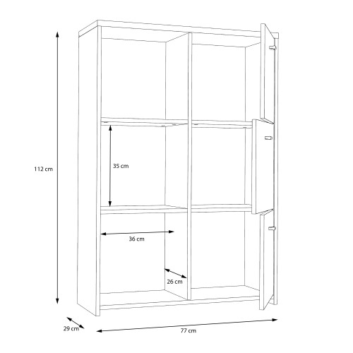 Beile Wooden Sideboard 6 Doors In Artisan Oak And White