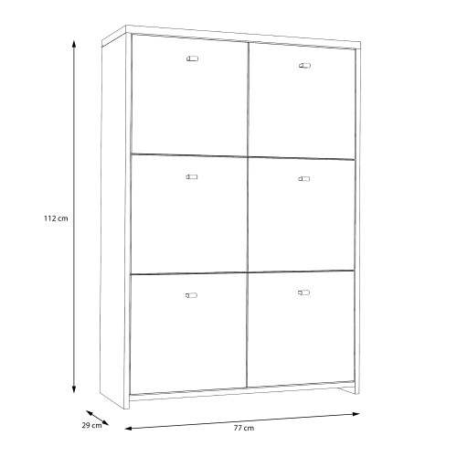 Beile Wooden Sideboard 6 Doors In Dark Grey And Concrete