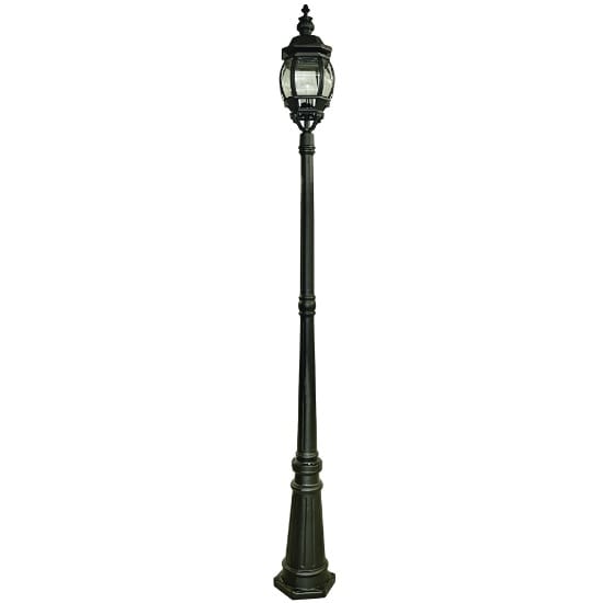 Bel Aire 1 Light Outdoor Post Lamp In Black With Clear Glass