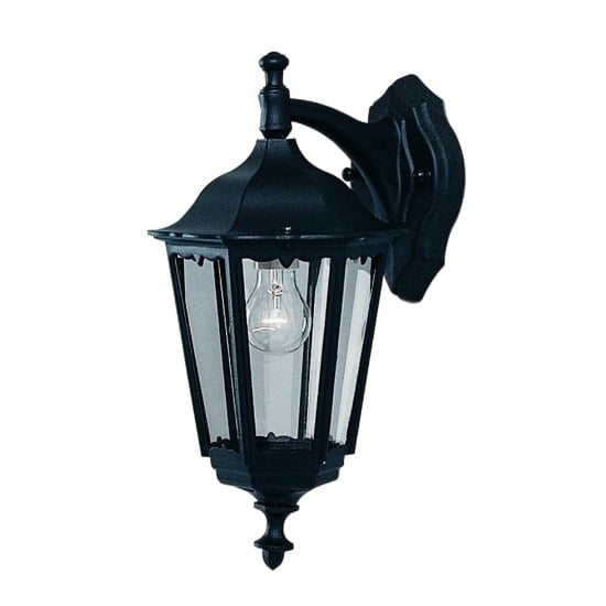 Product photograph of Bel Aire Outdoor Wall Down Light In Black With Clear Glass from Furniture in Fashion