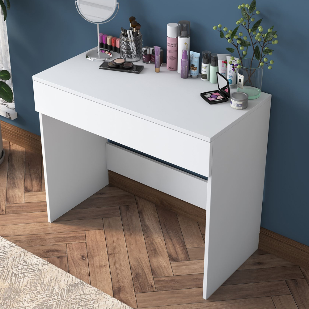 Belara Wooden Dressing Table With 1 Drawer In White