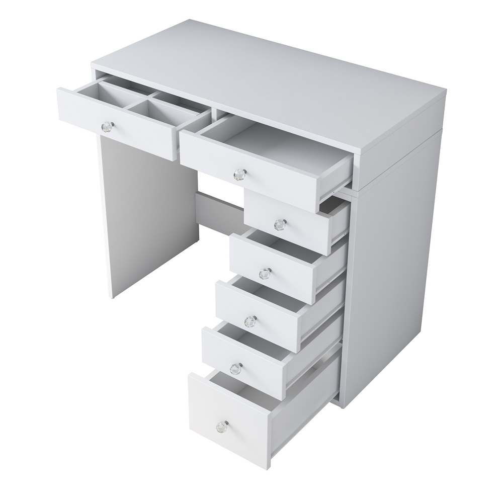 Belara Wooden Dressing Table With 7 Drawers In White