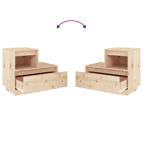 Belay Pinewood Bedside Cabinet With 1 Drawer In Natural