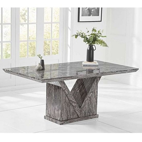 Belcher Large Grey Marble Dining Table With Six Allie Chairs_2