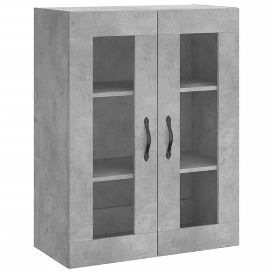 Belek Wooden Wall Mounted Sideboard With 4 Doors In Concrete Effect