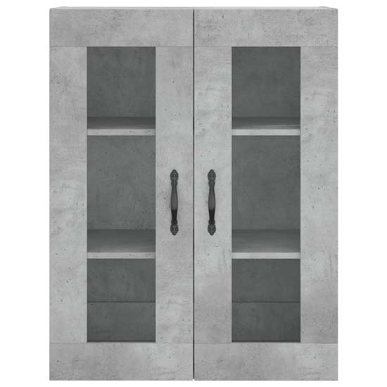 Belek Wooden Wall Mounted Sideboard With 4 Doors In Concrete Effect