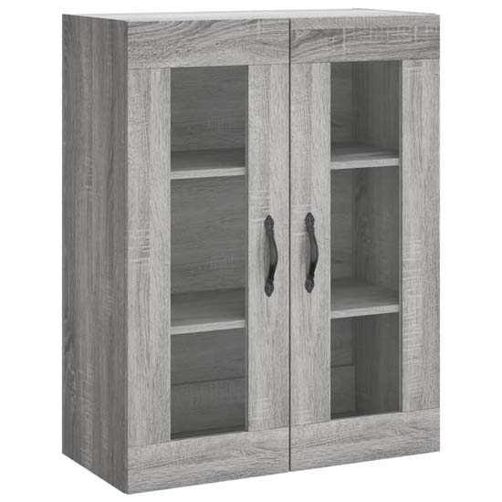Belek Wooden Wall Mounted Sideboard With 4 Doors In Grey Sonoma Oak