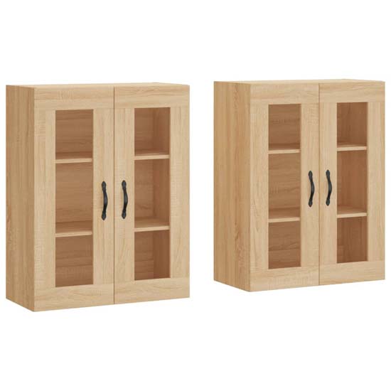 Belek Wooden Wall Mounted Sideboard With 4 Doors In Sonoma Oak