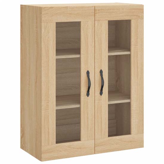 Belek Wooden Wall Mounted Sideboard With 4 Doors In Sonoma Oak