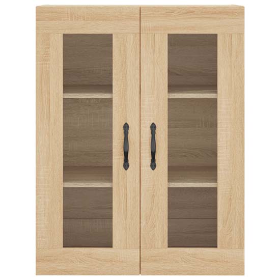 Belek Wooden Wall Mounted Sideboard With 4 Doors In Sonoma Oak