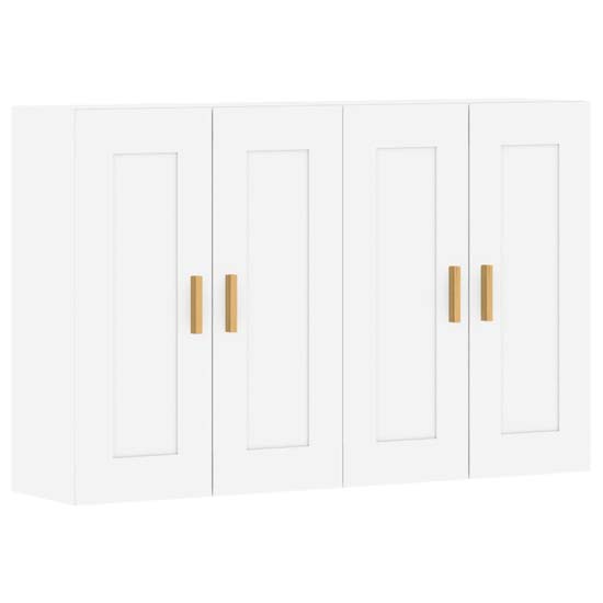 Belek Wooden Wall Mounted Sideboard With 4 Doors In White