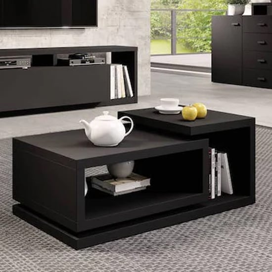 Product photograph of Belek Wooden Coffee Table In Matt Black from Furniture in Fashion