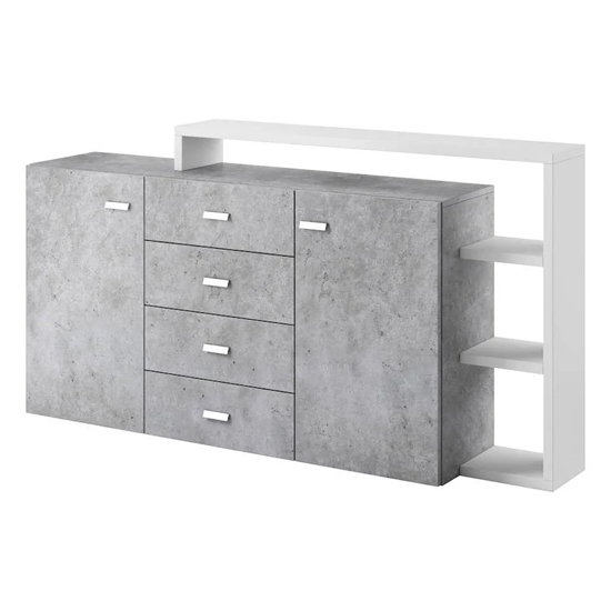 Read more about Belek wooden sideboard with 2 doors 4 drawers in concrete grey