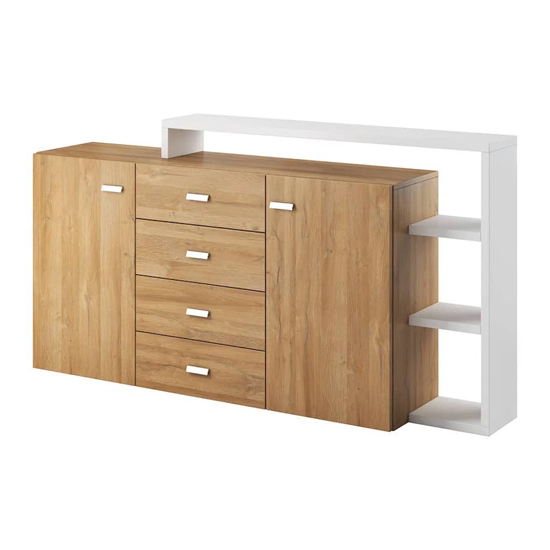 Read more about Belek wooden sideboard with 2 doors 4 drawers in grandson oak