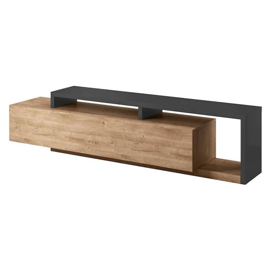 Product photograph of Belek Wooden Tv Stand With 1 Drawer In Ribbec Oak from Furniture in Fashion