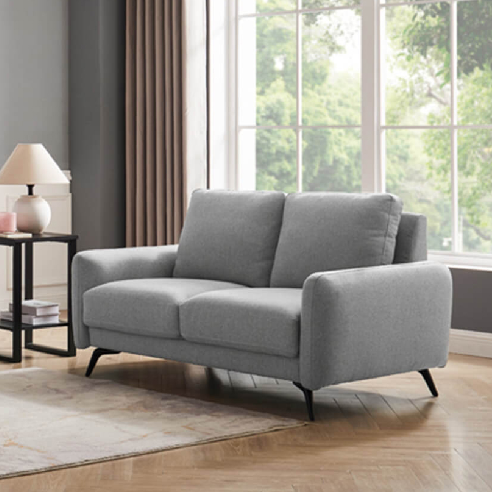 Read more about Belfast fabric 2 seater sofa with black legs in grey