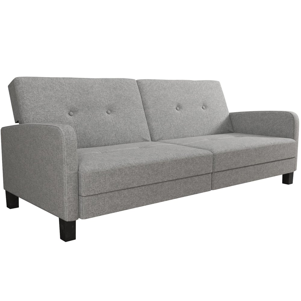 Belfast Fabric Sofa Bed With Oak Legs In Grey