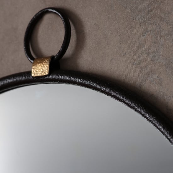 Belfast Large Round Wall Mirror With Black Metal Frame