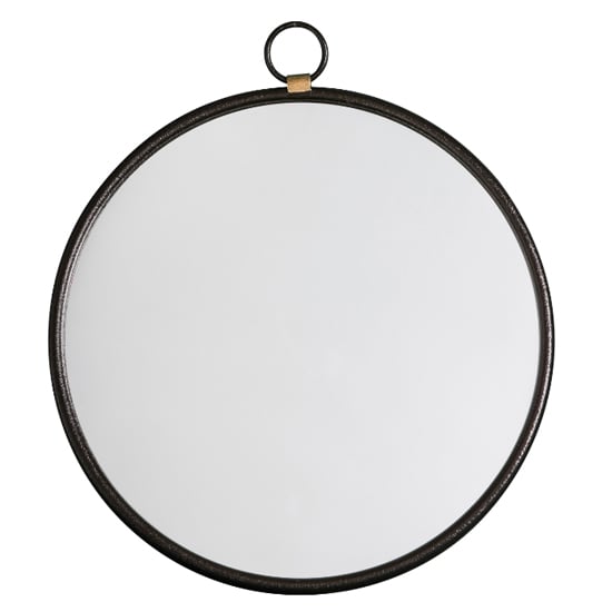 Belfast Large Round Wall Mirror With Black Metal Frame Furniture in Fashion