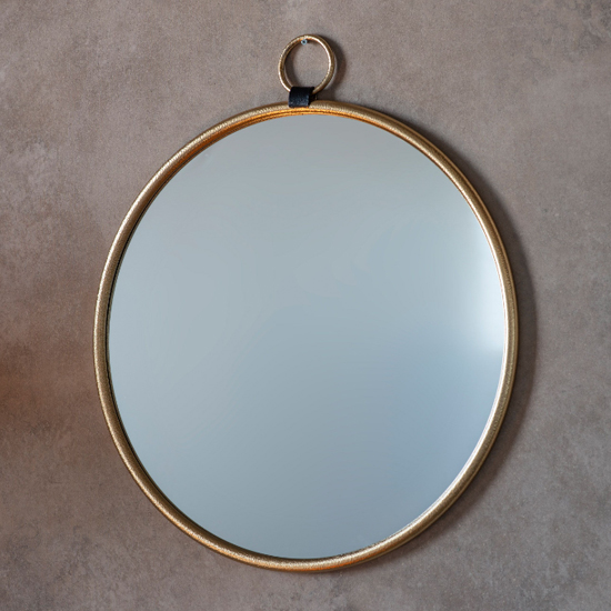 Belfast Large Round Wall Mirror With Gold Metal Frame