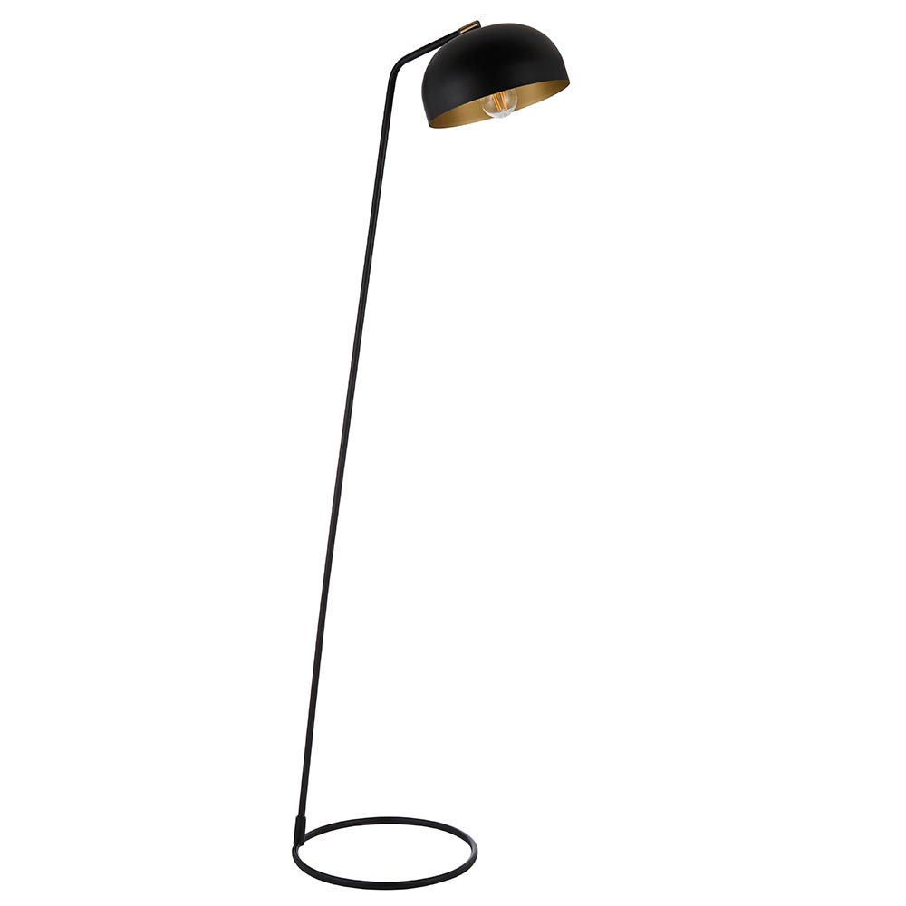 Belfast Metal Floor Lamp In Antique Brass And Matt Black