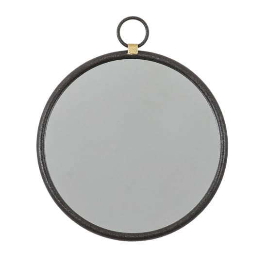 Product photograph of Belfast Small Round Wall Mirror With Black Metal Frame from Furniture in Fashion