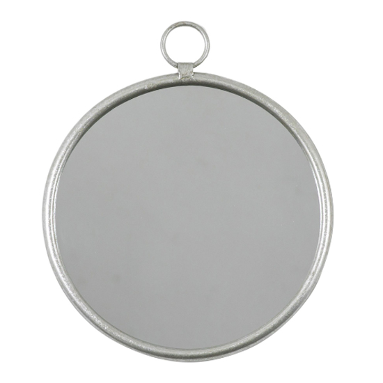 Product photograph of Belfast Small Round Wall Mirror With Silver Metal Frame from Furniture in Fashion