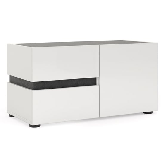 Belfort High Gloss Hallway Seating Bench In White Slate Grey