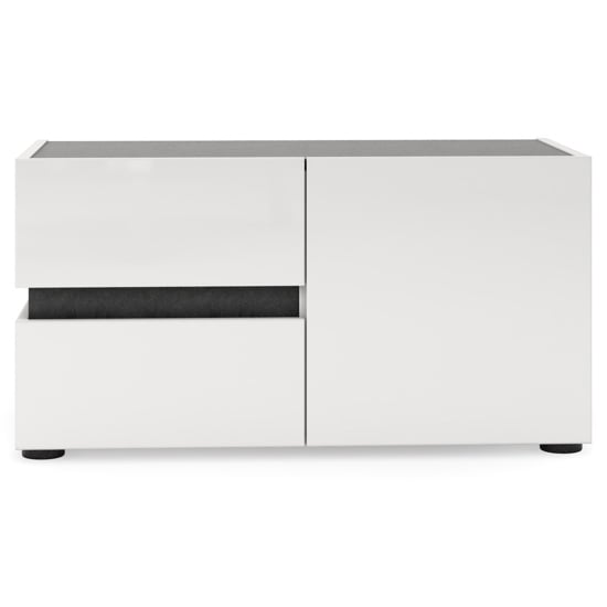 Belfort High Gloss Hallway Seating Bench In White Slate Grey
