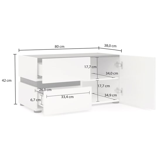 Belfort High Gloss Hallway Seating Bench In White Slate Grey
