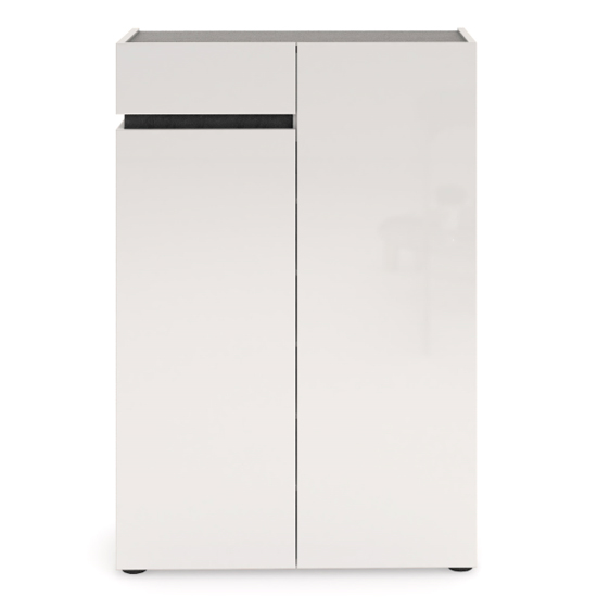Belfort High Gloss Shoe Cabinet 2 Doors In White And Slate Grey