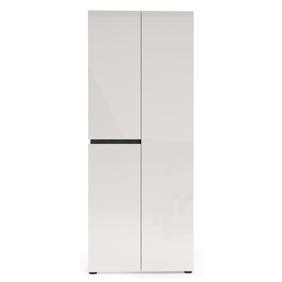 Belfort High Gloss Shoe Cabinet Tall 3 Doors In White Slate Grey