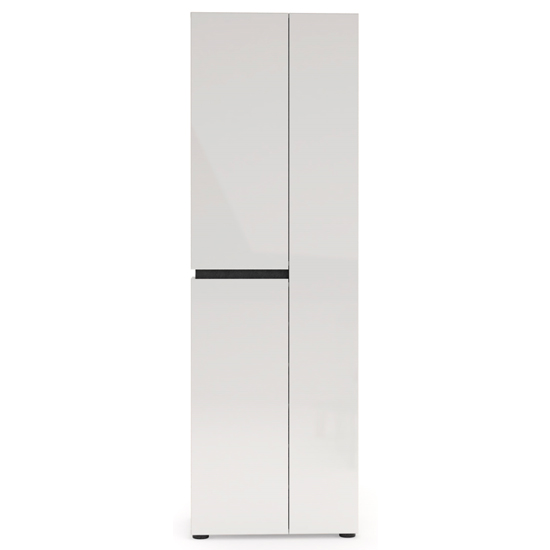 Belfort High Gloss Wardrobe 3 Doors In White And Slate Grey