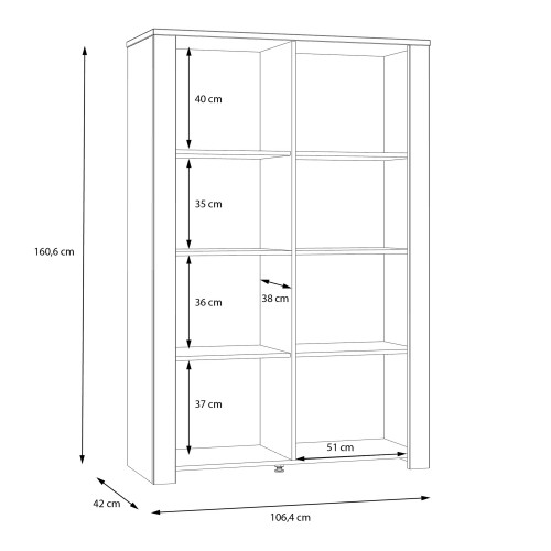 Belgin Wooden Display Cabinet 2 Doors In Grey And Oak