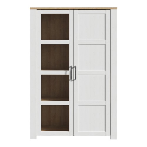 Belgin Wooden Display Cabinet 2 Doors In White And Oak