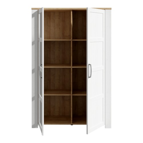 Belgin Wooden Display Cabinet 2 Doors In White And Oak
