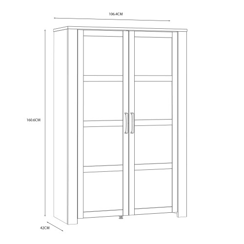 Belgin Wooden Display Cabinet 2 Doors In White And Oak