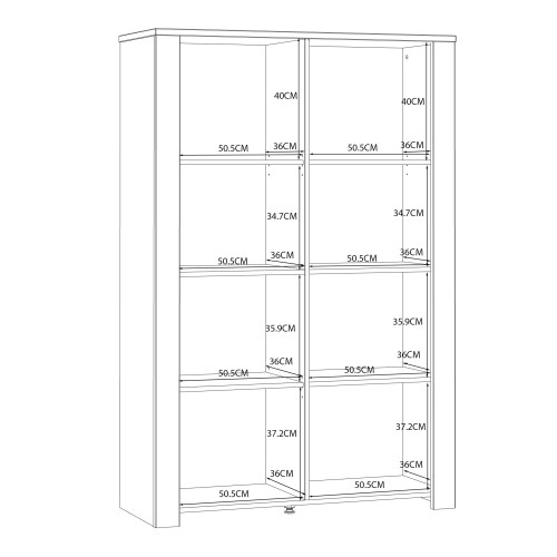 Belgin Wooden Display Cabinet 2 Doors In White And Oak