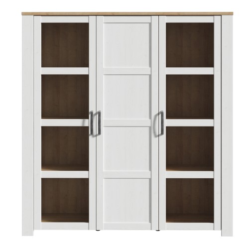 Belgin Wooden Display Cabinet 3 Doors In White And Oak