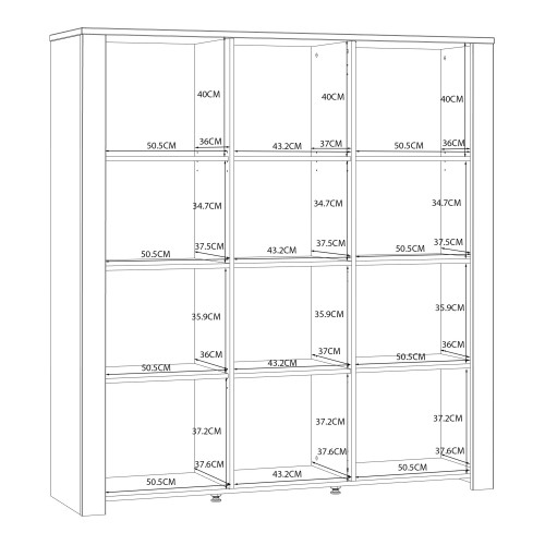Belgin Wooden Display Cabinet 3 Doors In White And Oak